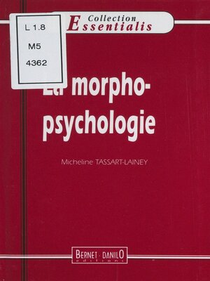 cover image of La morphopsychologie
